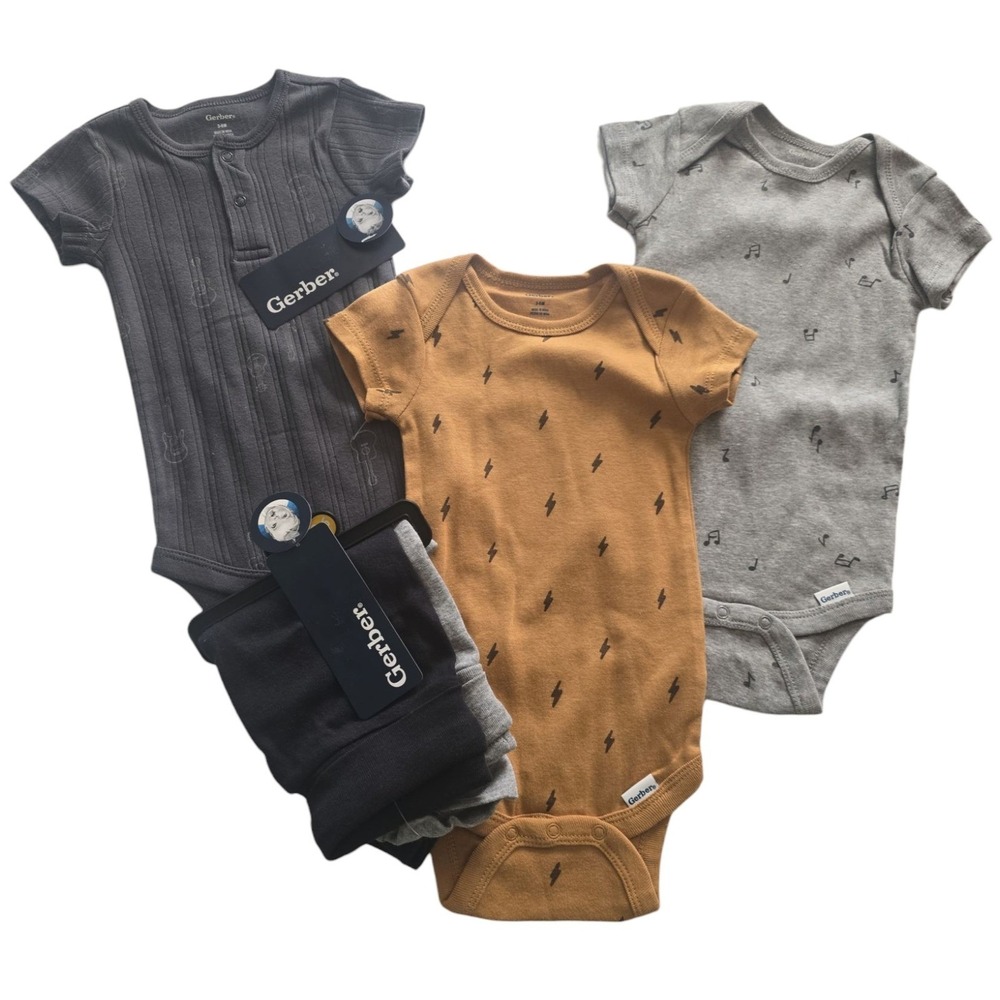 Gerber Baby Boys Bodysuit and Pants Set 3-6 Months Music guitar rock grunge